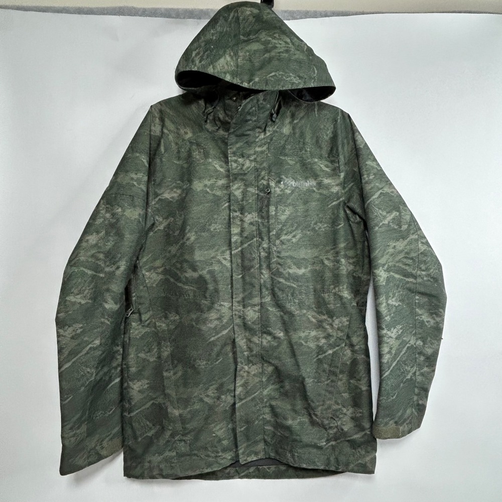Columbia Mens S Nordic Point III Interchange Jacket Camo Green Shell Only XM0475